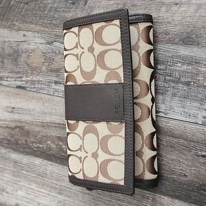 Coach slim wallet in signature canvas